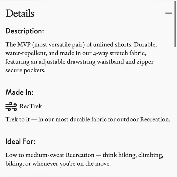 NWT Outdoor Voices Men’s or Boy’s 7” RecTrek Shorts XXS - Picture 7 of 9